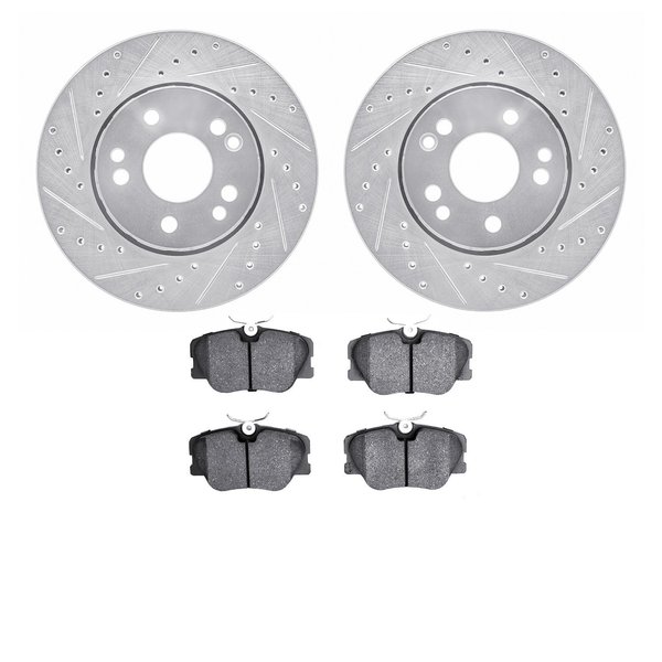 Dynamic Friction Co 7502-63017, Rotors-Drilled and Slotted-Silver with 5000 Advanced Brake Pads, Zinc Coated 7502-63017